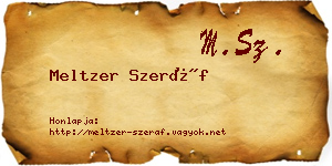 Meltzer Szeráf névjegykártya